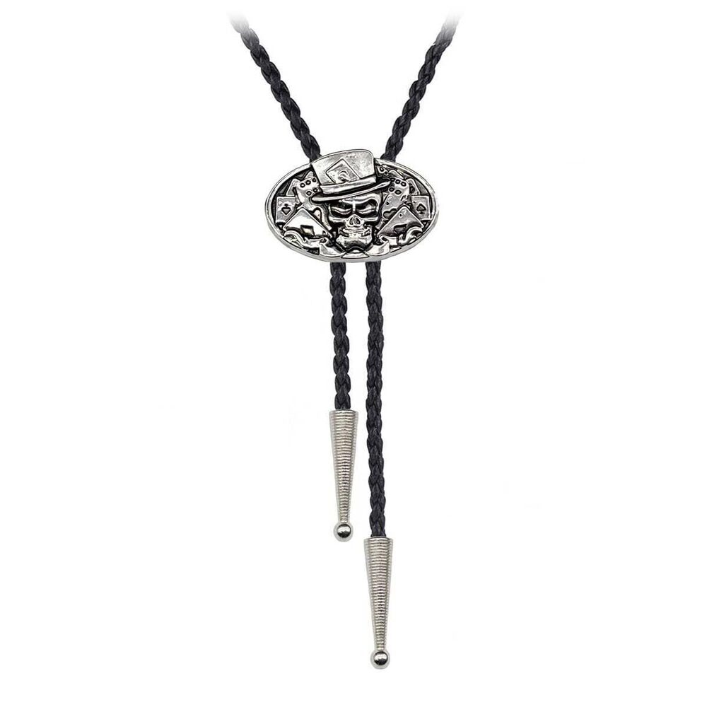 8810 BRBAM Western Cowboy Skull Bolo Tie Characteristic Skeleton Pendant